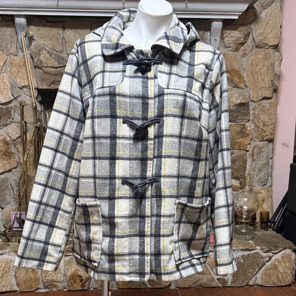 Old Navy Gray and Yellow Plaid Jacket